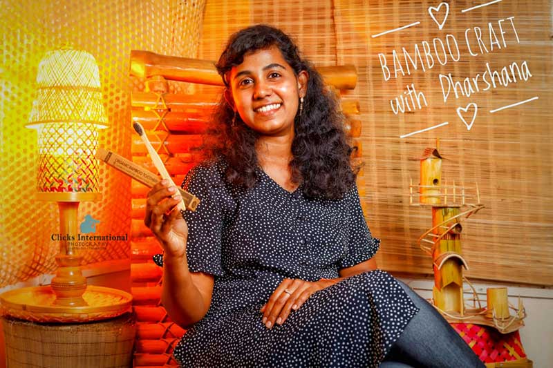 Dharshana, co-founder and designer of Arola bamboo products